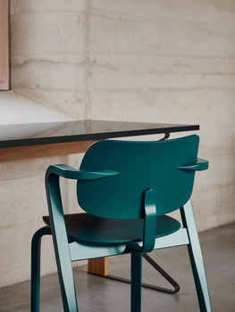 Kaari Desk by Artek - Black Gloss HPL Tabletop / Natural Oak Base