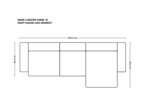 Mags 3 Seater Sofa (Low Armrest)