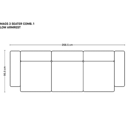 Mags 3 Seater Sofa (Low Armrest)