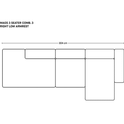 Mags 3 Seater Sofa (Low Armrest)