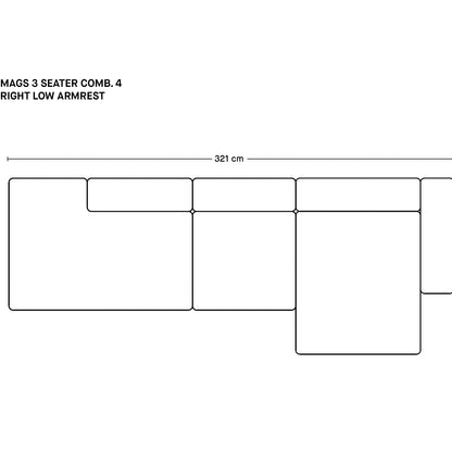 Mags 3 Seater Sofa (Low Armrest)