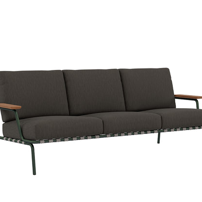 Settle 3-Seater Sofa by Muuto / Dark Green Frame / Ribbed Weave 01