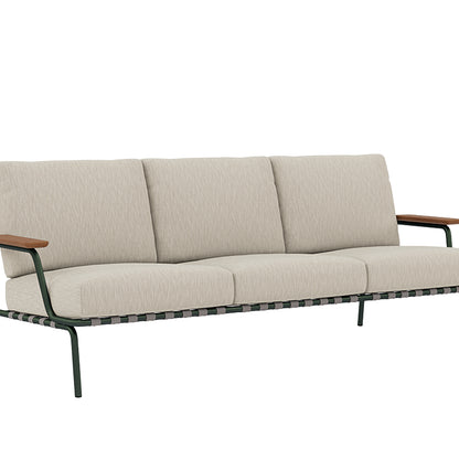 Settle 3-Seater Sofa by Muuto / Dark Green Frame / Ribbed Weave 03