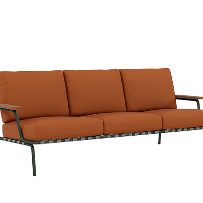 Settle 3-Seater Sofa by Muuto / Dark Green Frame / Ribbed Weave 09