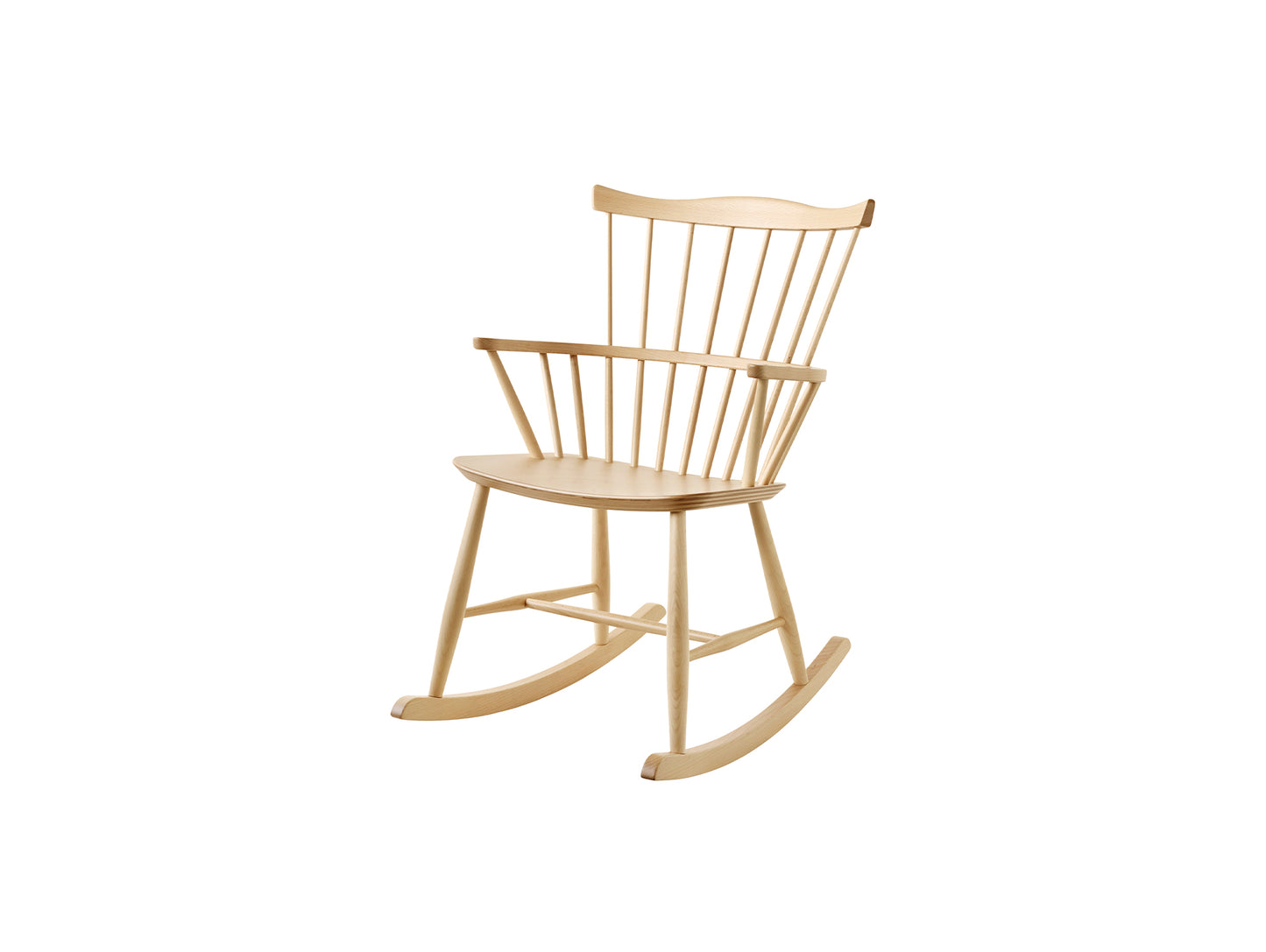 J52G Rocking Chair by FDB Mobler - Lacquered Beech