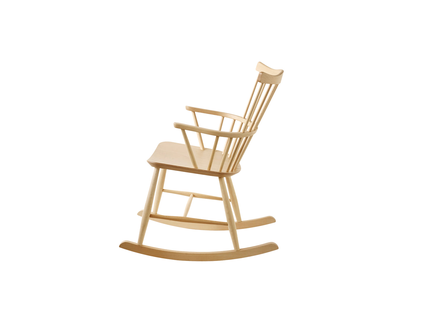 J52G Rocking Chair by FDB Mobler - Lacquered Beech