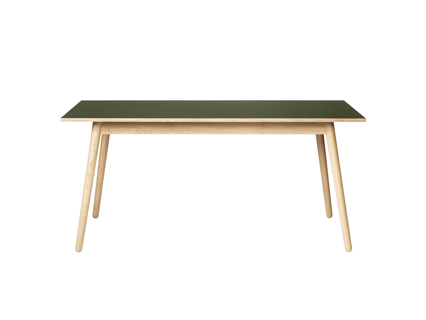 C35B Extendable Table by FDB Mobler - Olive Linoleum 4184 Tabletop