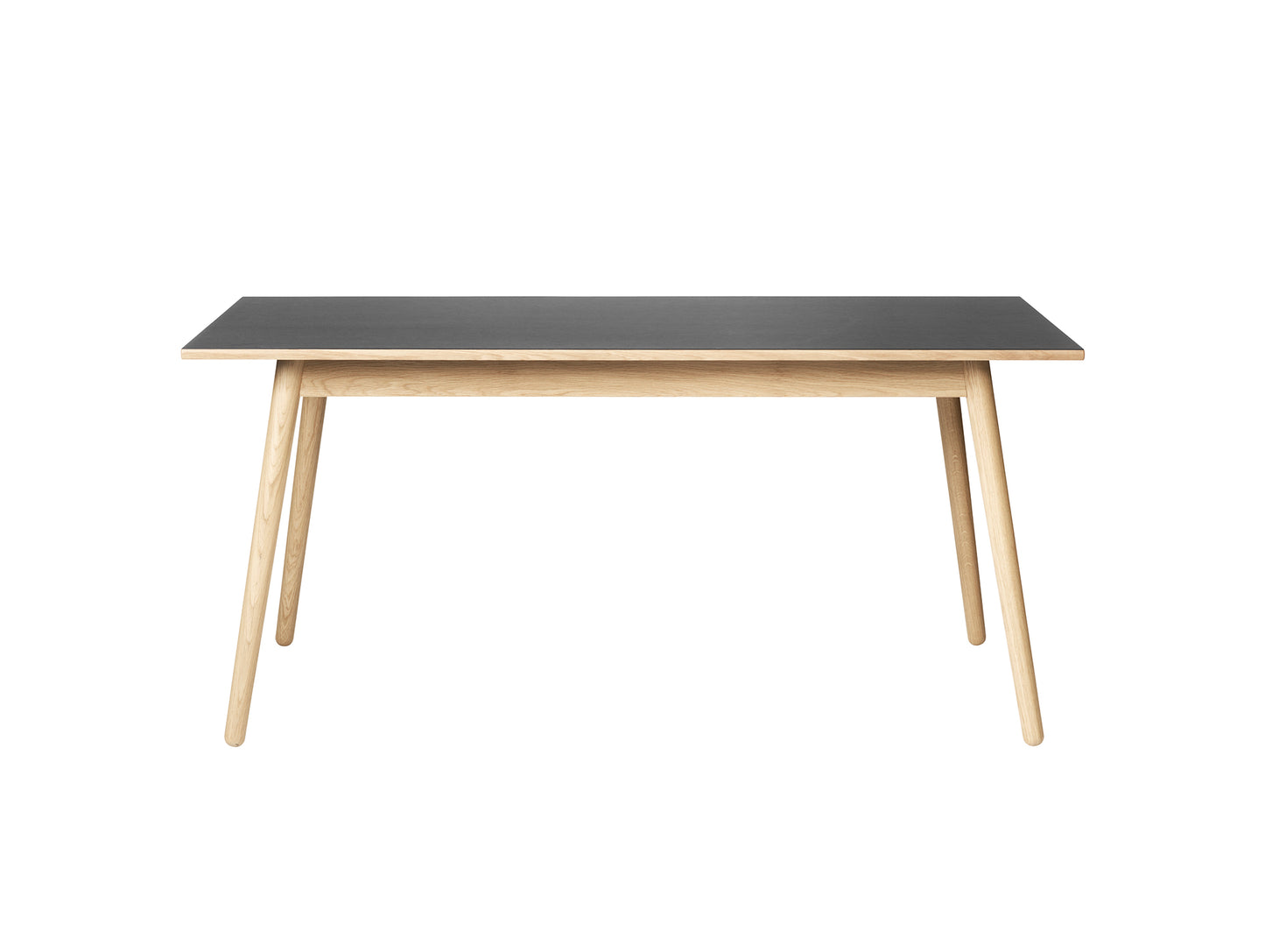 C35B Extendable Table by FDB Mobler - Black Linoleum 4023 Tabletop