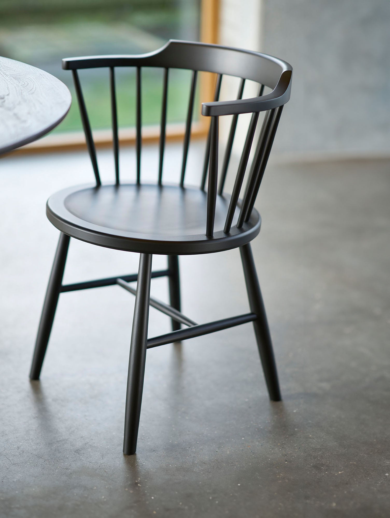 J18 Chair by FDB Mobler - Traffic Black Painted Beech