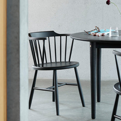 J18 Chair by FDB Mobler - Traffic Black Painted Beech