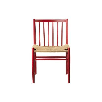 J80 Chair by FDB Mobler - Ruby Red Painted Beech