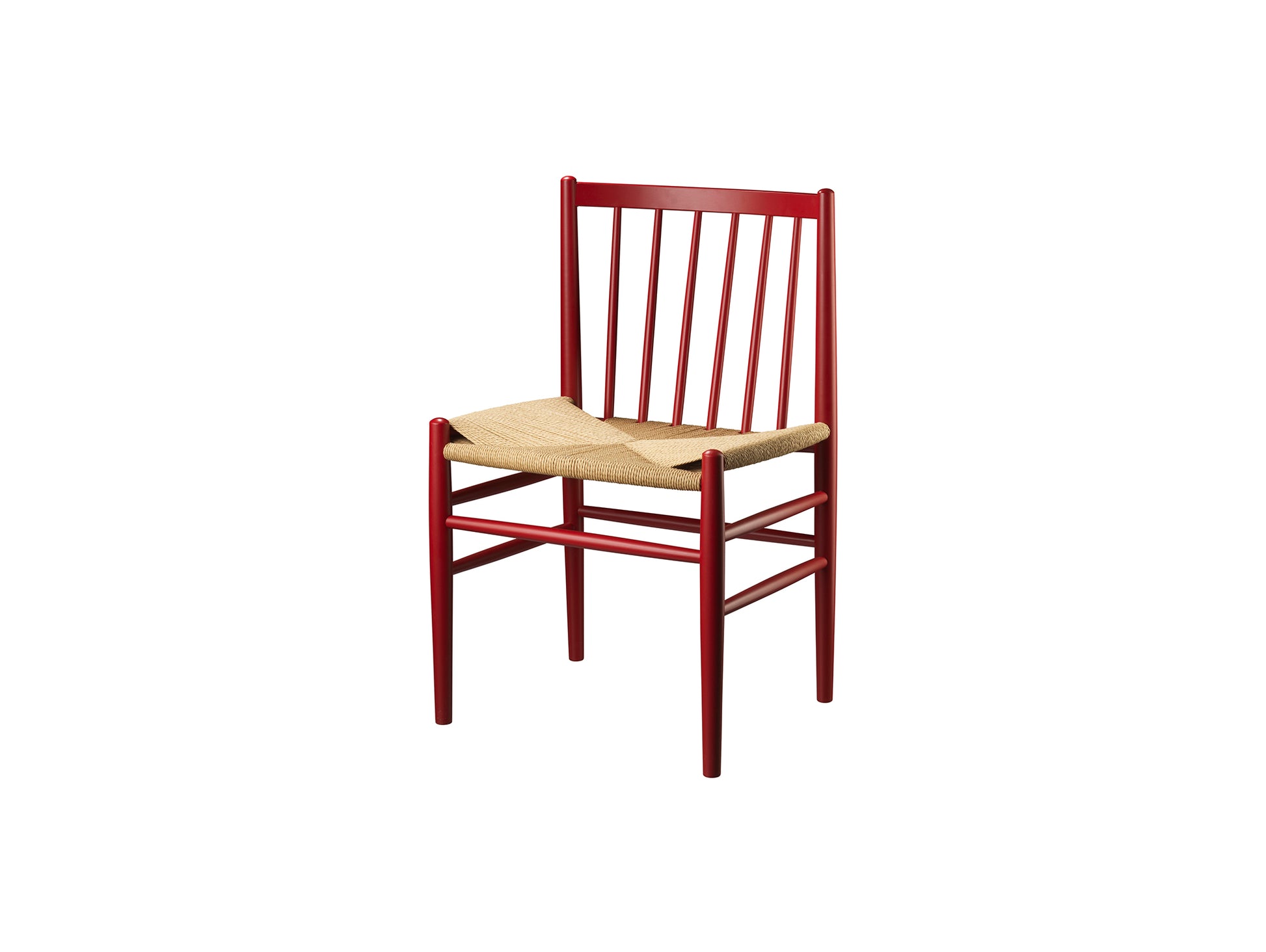 J80 Chair by FDB Mobler - Ruby Red Painted Beech