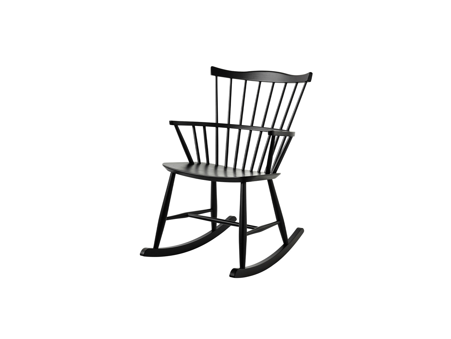 J52G Rocking Chair by FDB Mobler - Black Painted Beech