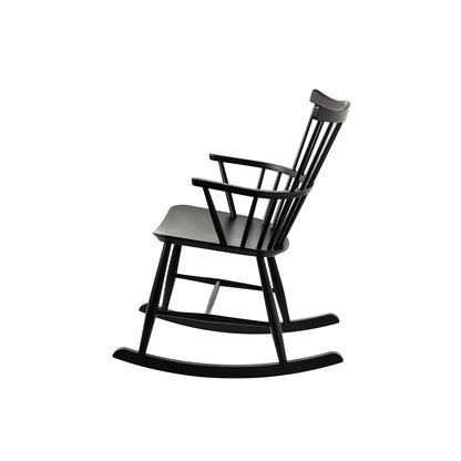 J52G Rocking Chair by FDB Mobler - Black Painted Beech