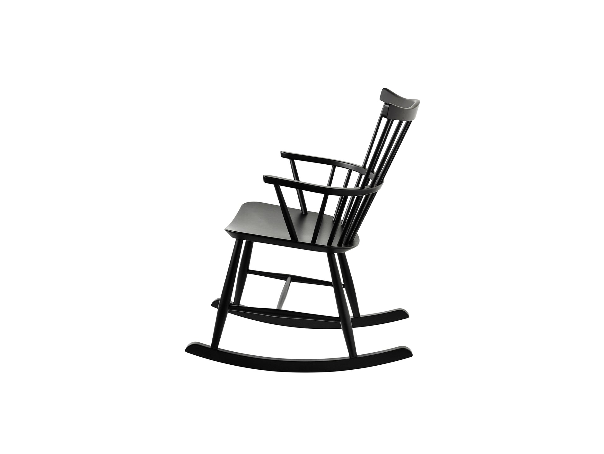 J52G Rocking Chair by FDB Mobler - Black Painted Beech