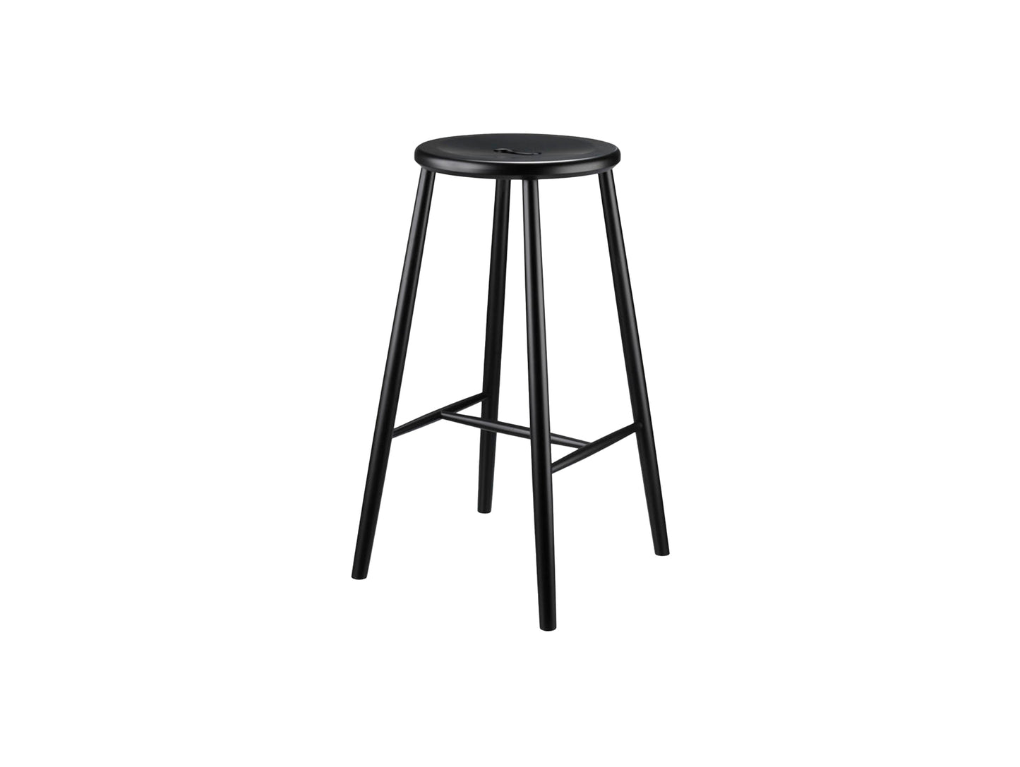 J27B Stool by FDB Mobler - Black Painted Beech