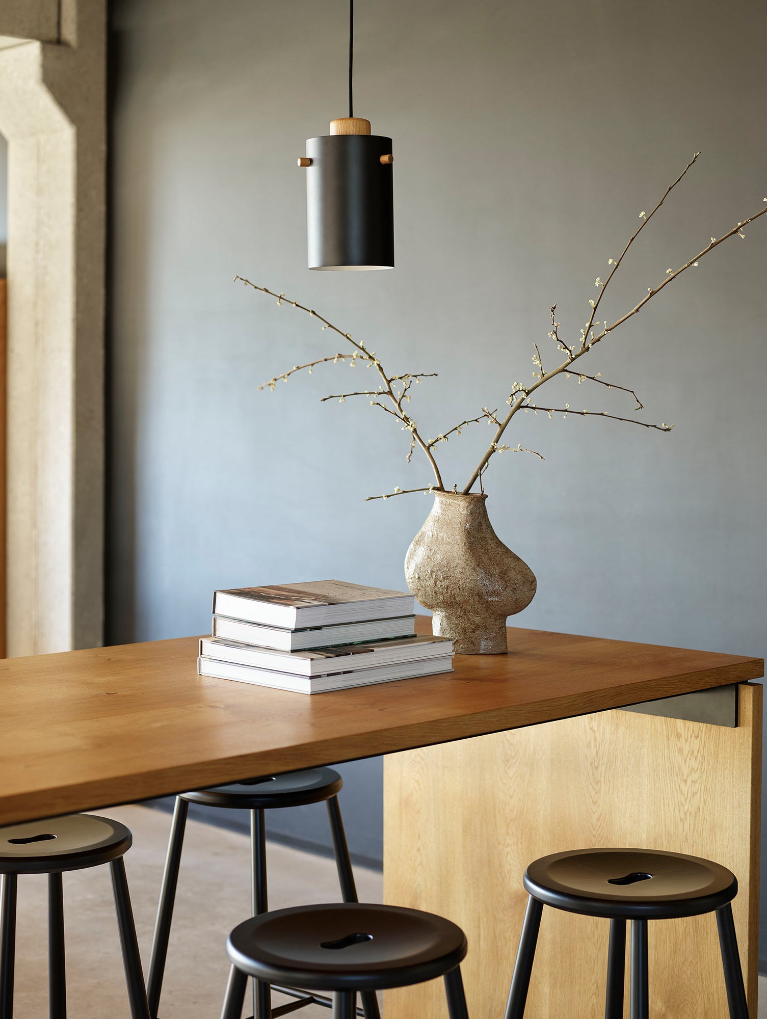 J27B Stool by FDB Mobler - Black Painted Beech