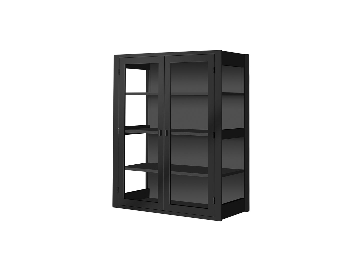 A90 Boderne Display Cabinet by FDB Mobler - Wall Mounted (Height: 106 cm) / Black Painted Beech