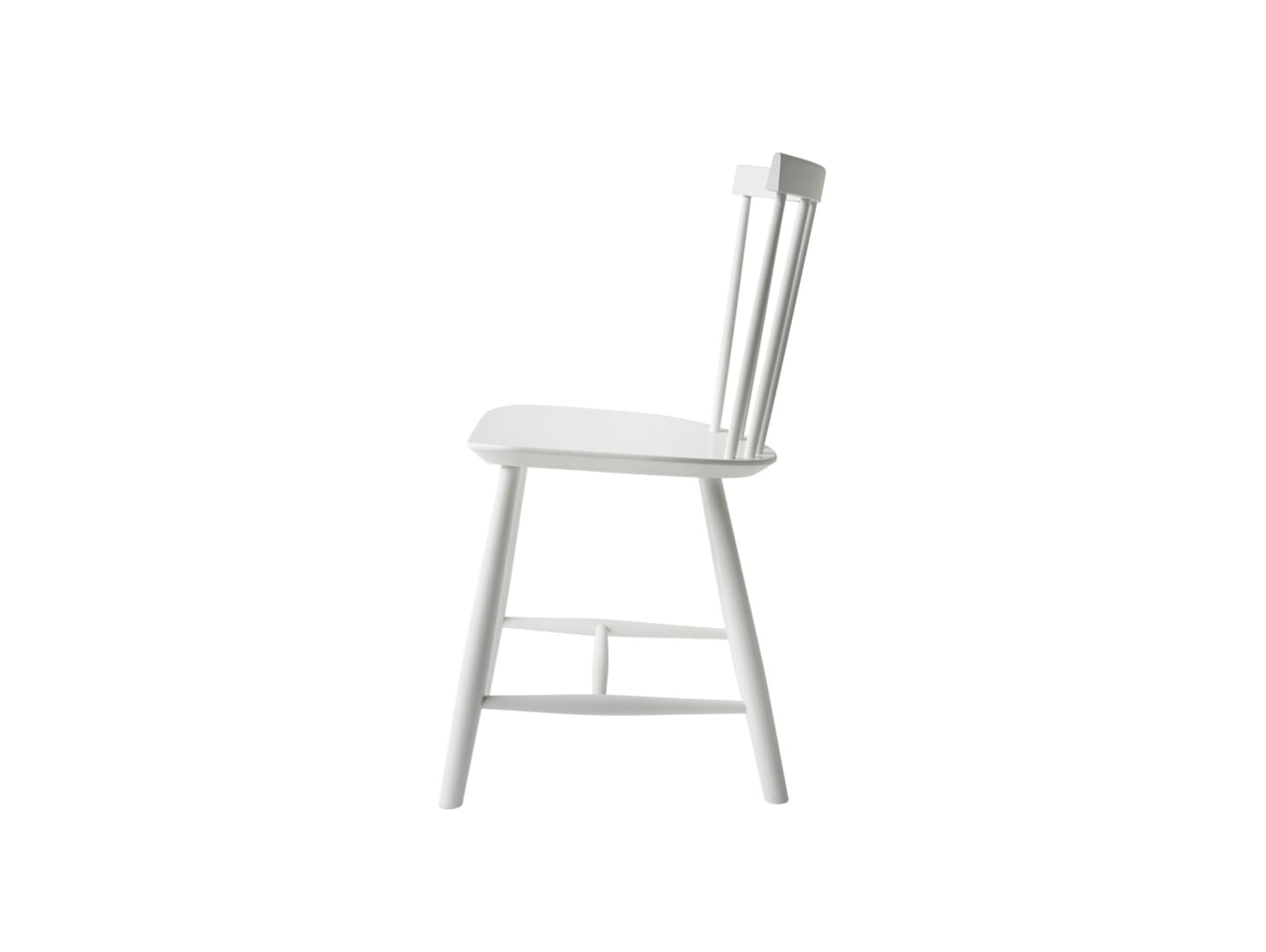 J46 Chair by FDB Mobler - Pure White Painted Beech