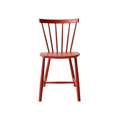 J46 Chair by FDB Mobler - Coral Red Painted Beech