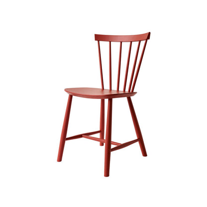 J46 Chair by FDB Mobler - Coral Red Painted Beech