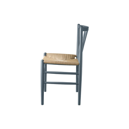 J80 Chair by FDB Mobler - Blue Grey Painted Beech