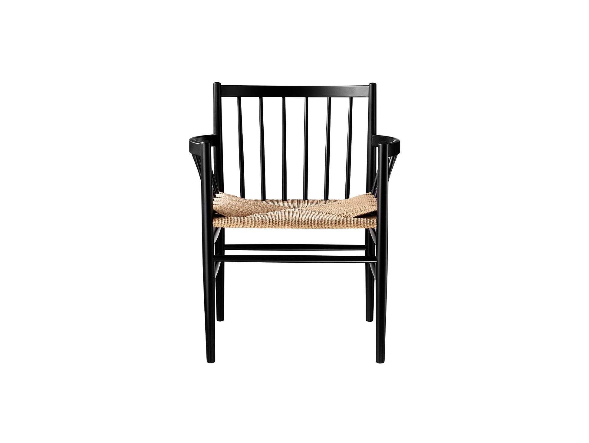 J81 Chair by FDB Mobler - Black Painted Beech
