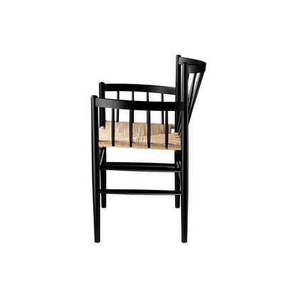 J81 Chair by FDB Mobler - Black Painted Beech