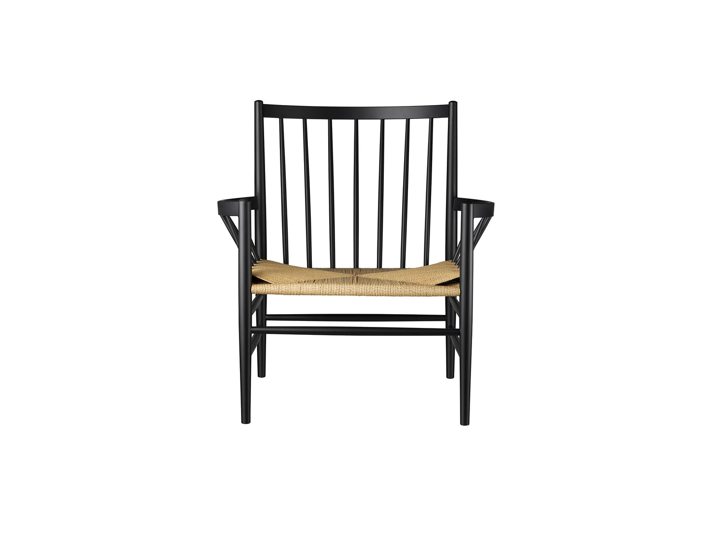J82 Lounge Chair by FDB Mobler - Black Painted Beech
