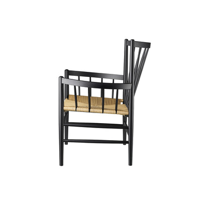 J82 Lounge Chair by FDB Mobler - Black Painted Beech