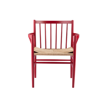 J81 Chair by FDB Mobler - Ruby Red Painted Beech