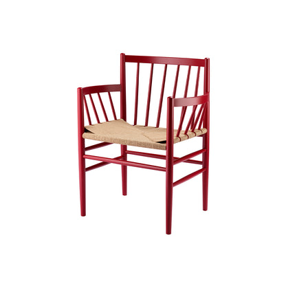J81 Chair by FDB Mobler - Ruby Red Painted Beech