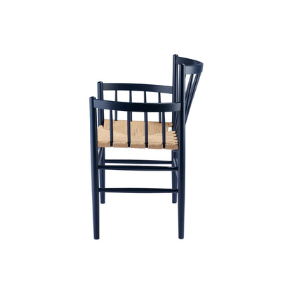 J81 Chair by FDB Mobler - Steel Blue Painted Beech