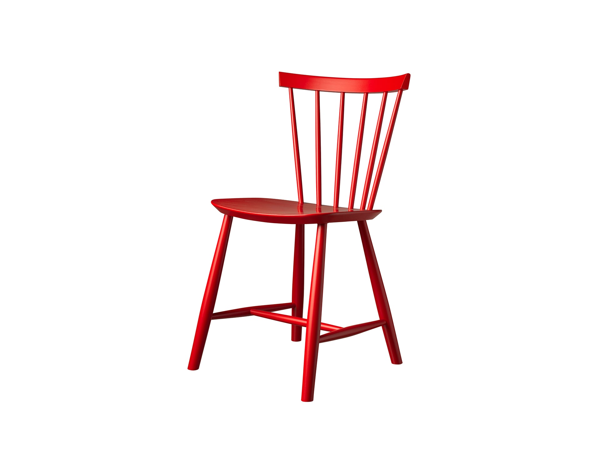 J46 Chair by FDB Mobler - Mailbox Red Painted Beech