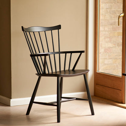 J52B Chair by FDB Mobler - Black Painted Beech