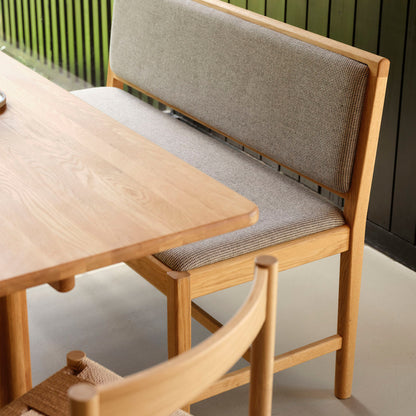 J176 Sonderborg Bench by FDB Mobler - Lacquered Oak / Monochrome Sett Mottled (MLC01)