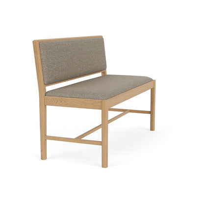 J176 Sonderborg Bench by FDB Mobler - Lacquered Oak / Monochrome Sett Mottled (MLC01)