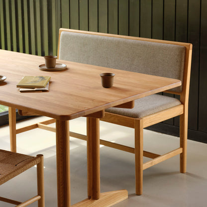 J176 Sonderborg Bench by FDB Mobler - Lacquered Oak / Monochrome Sett Mottled (MLC01)