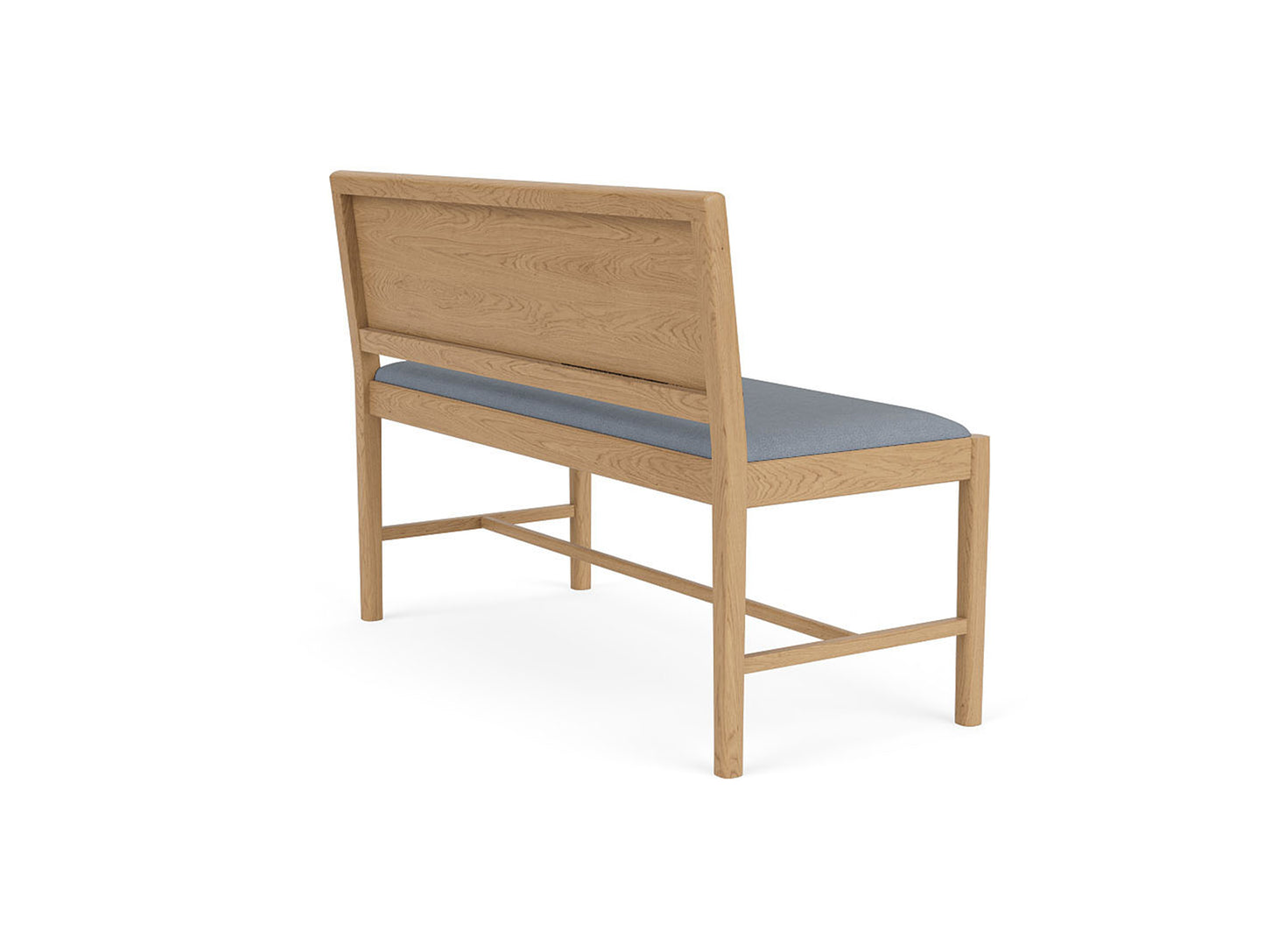 J176 Sonderborg Bench by FDB Mobler - Lacquered Oak / Ploegwool Blue 04
