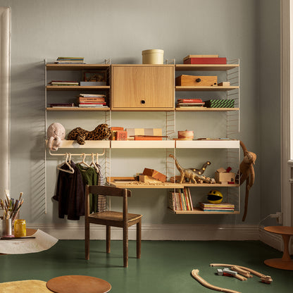 String System Cabinet with Flip Door by String - Width 58 cm / Oak