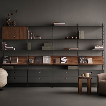 String System Cabinet with Flip Door - Walnut