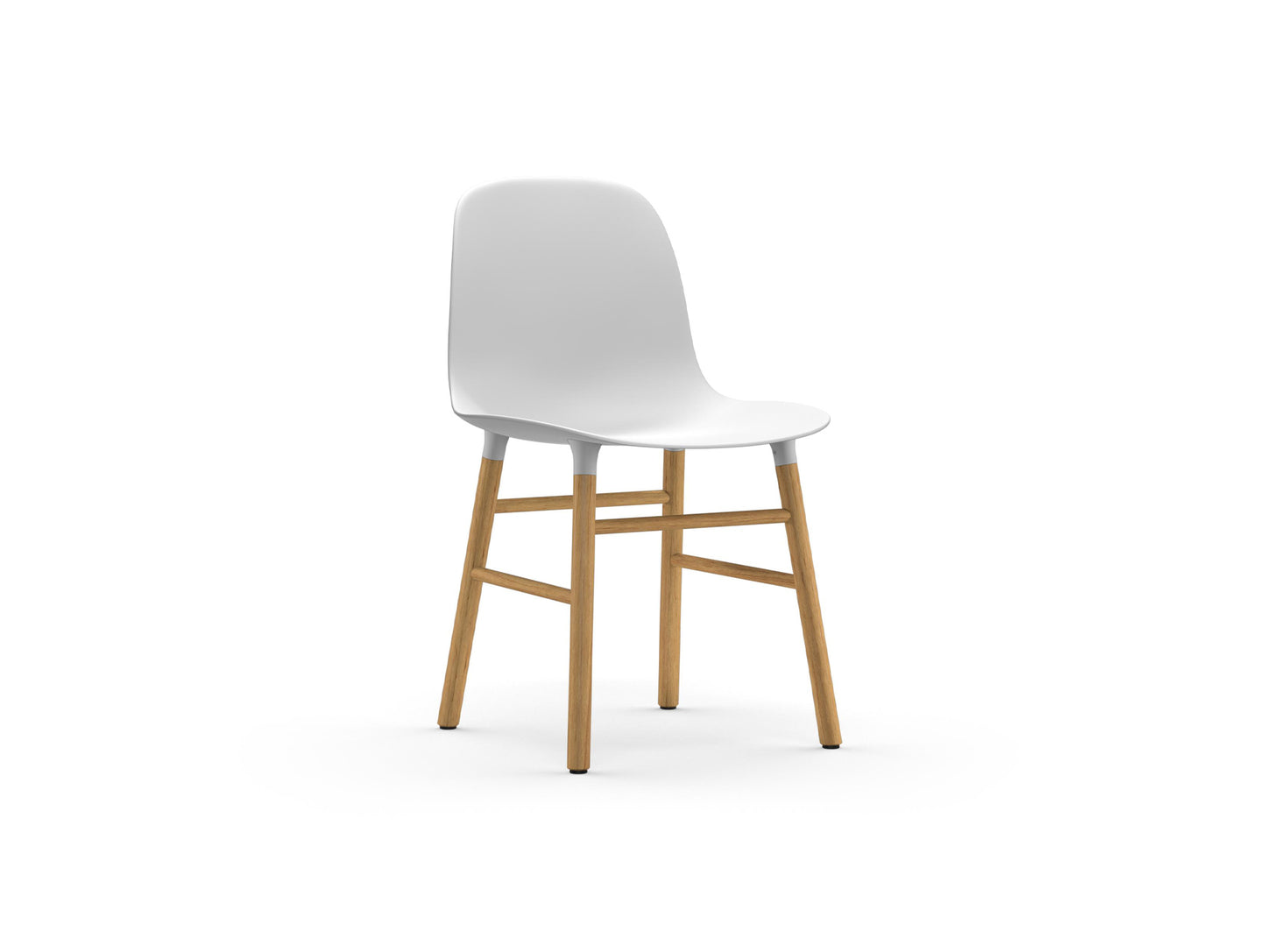 Form Chair Wood by Normann Copenhagen - Lacquered Oak Base / White