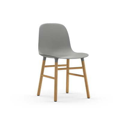 Form Chair Wood by Normann Copenhagen - Lacquered Oak Base / Grey