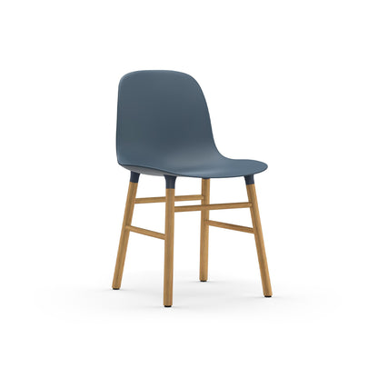 Form Chair Wood by Normann Copenhagen - Lacquered Oak Base / Blue