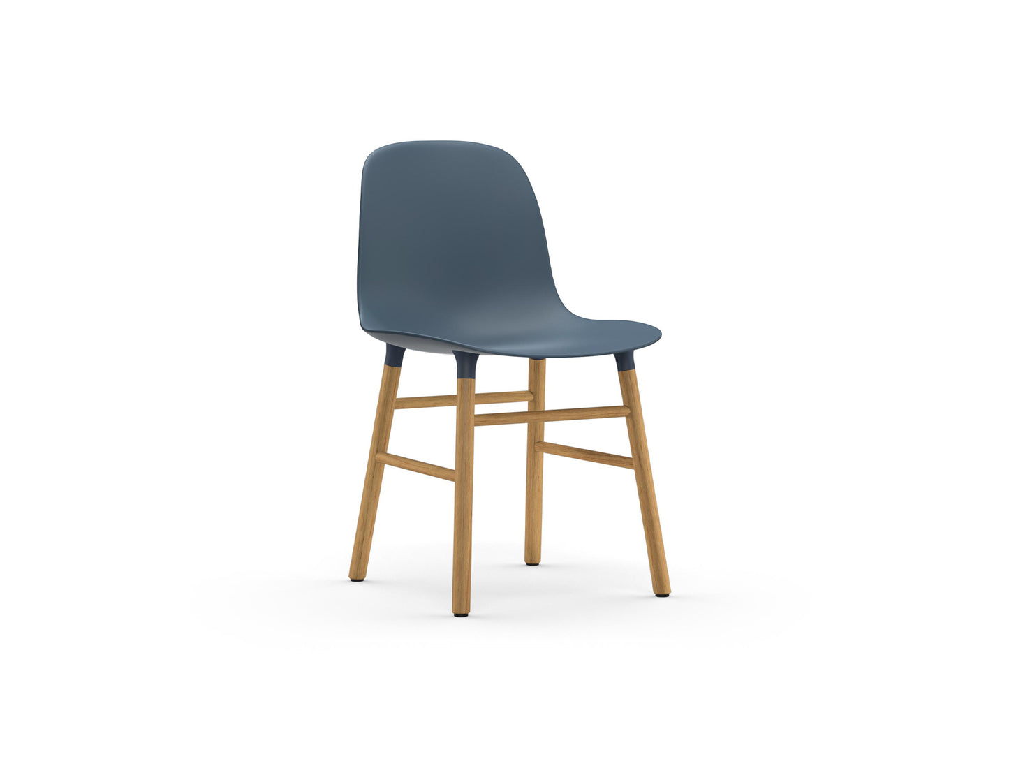 Form Chair Wood by Normann Copenhagen - Lacquered Oak Base / Blue