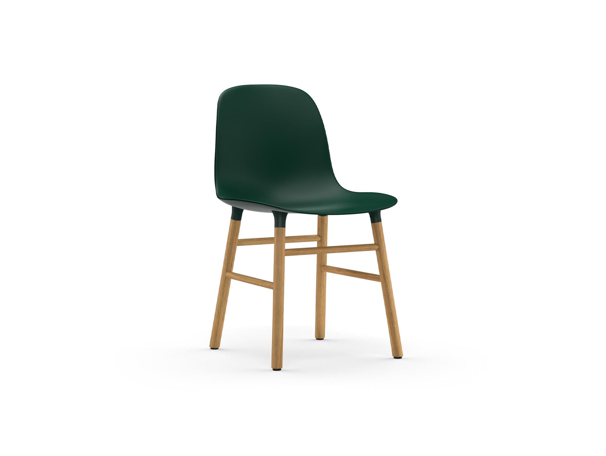 Form Chair Wood by Normann Copenhagen - Lacquered Oak Base / Green