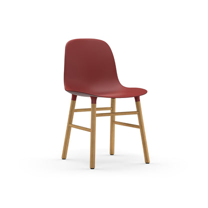 Form Chair Wood by Normann Copenhagen - Lacquered Oak Base / Red