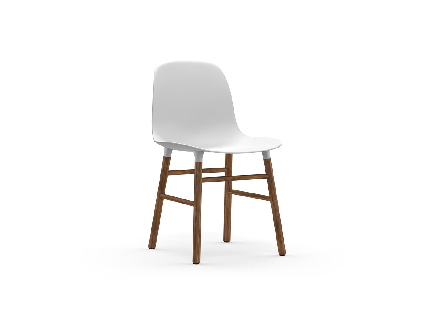 Form Chair Wood by Normann Copenhagen - Lacquered Walnut Base / White