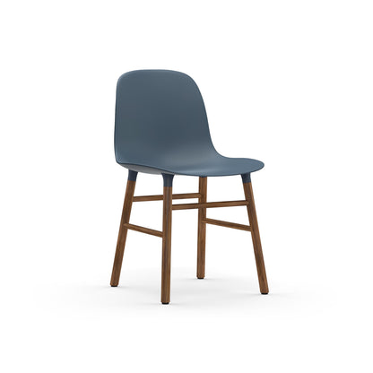 Form Chair Wood by Normann Copenhagen - Lacquered Walnut Base / Blue