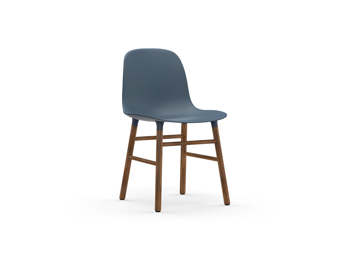 Form Chair Wood by Normann Copenhagen - Lacquered Walnut Base / Blue